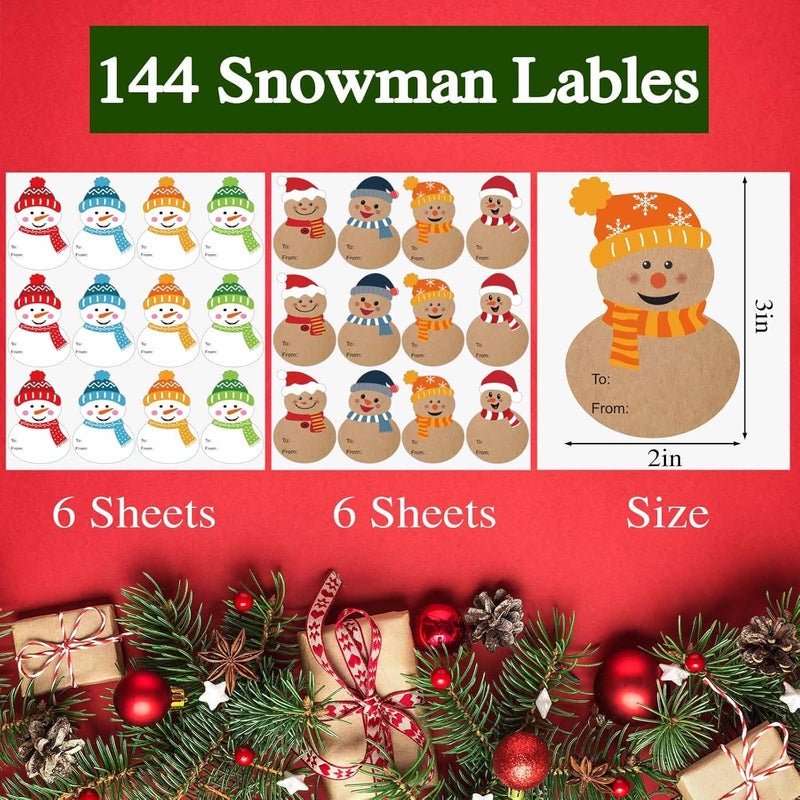 KEYBOO Christmas Gift Tags Stickers, 144 Pcs Gift Labels Stickers, Cute Self-Adhesive Name Tags for Christmas Presents, 2 x 3 Inch to and from Sticker for Xmas Gifts Wrap Presents Box Decoration - Image 2